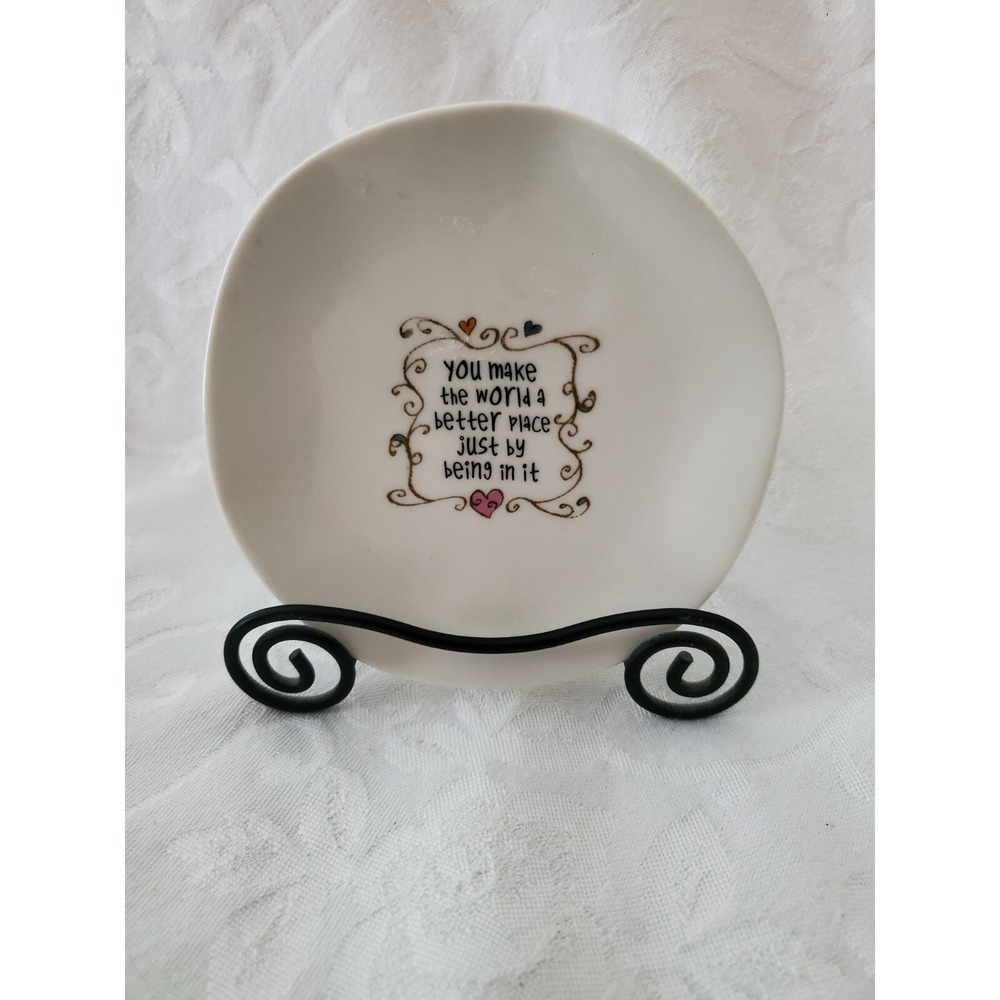 MINI CERAMIC PLATE Decor & Stand by NATURAL LIFE hang on wall or on shelf Gift